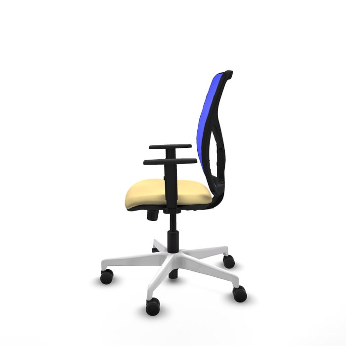 PIQUERAS Y CRESPO Silla de oficina Motilla con mecanismo Sincro, Crema y Azul PIQUERAS Y CRESPO Silla de oficina Motilla con mecanismo Sincro, Crema y Azul