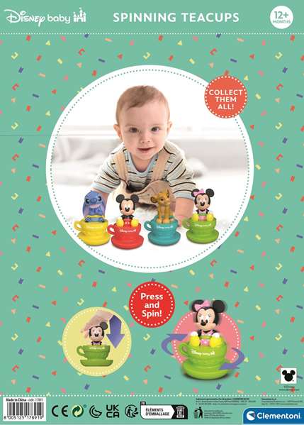 Clementoni Taza Personajes Giratorios Baby Disney Juego 1-12 Meses