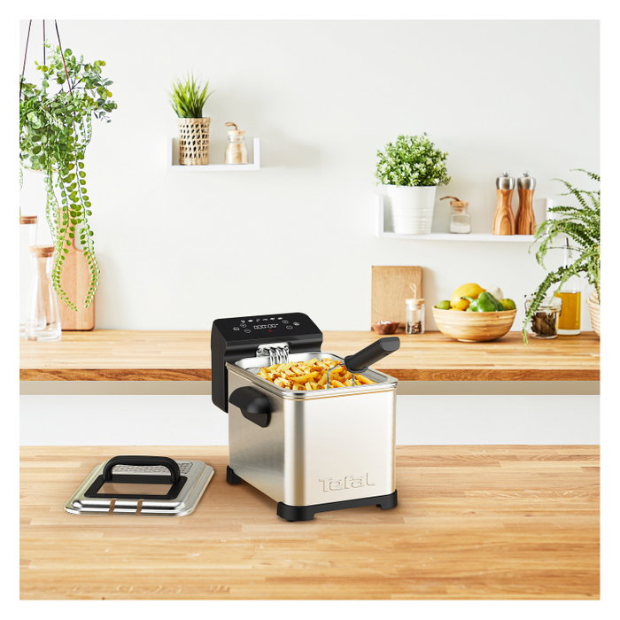 Tefal Family Pro FR507D Freidora Digital de 4 L, Acero inoxidable/Negro Tefal Family Pro FR507D Freidora Digital de 4 L, Acero inoxidable/Negro