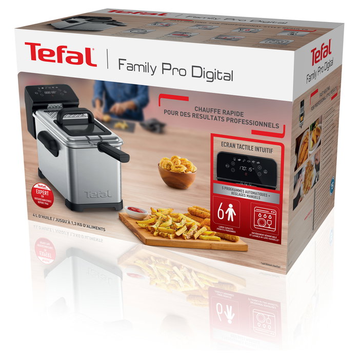 Tefal Family Pro FR507D Freidora Digital de 4 L, Acero inoxidable/Negro Tefal Family Pro FR507D Freidora Digital de 4 L, Acero inoxidable/Negro