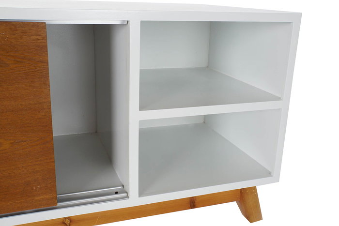Mueble Tv Scandi DKD Home Decor Blanco Marron 40 x 50 x 100 cm