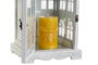 DKD Home Decor Farola Mediterraneo Blanco Gris Madera y Cristal 19 x 42 x 19 cm