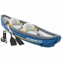 Intex Canoa Hinchable Wyoming C2 para 2 Personas con 2 Remos y Bomba