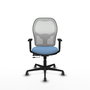 PIQUERAS Y CRESPO Silla de oficina Jorquera con mecanismo Sincro/Traslack Azul cielo y Blanco