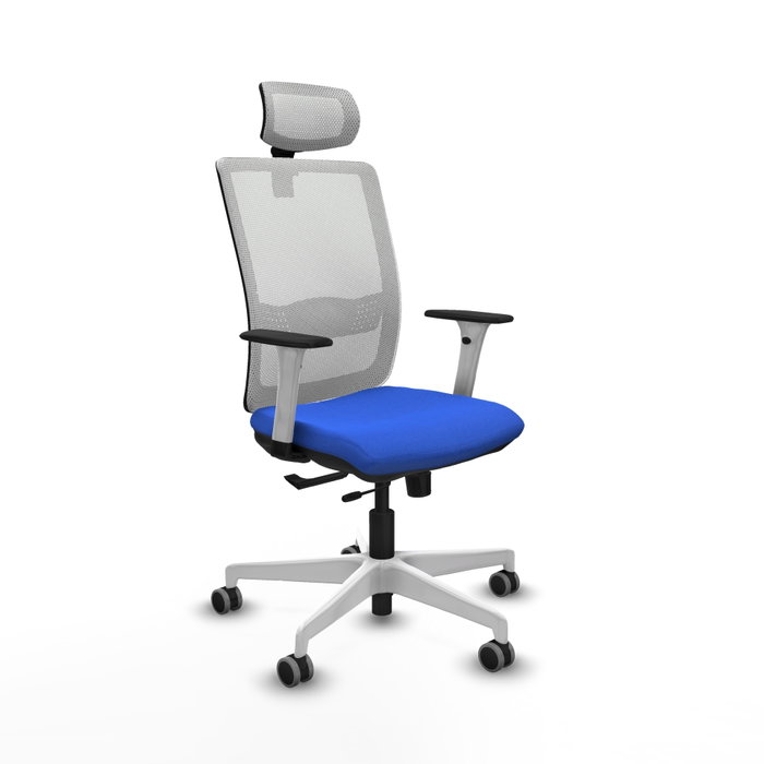 PIQUERAS Y CRESPO Silla de oficina Haches con mecanismo Sincro/Traslack Azul y Blanco PIQUERAS Y CRESPO Silla de oficina Haches con mecanismo Sincro/Traslack Azul y Blanco