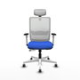 PIQUERAS Y CRESPO Silla de oficina Haches con mecanismo Sincro/Traslack Azul y Blanco