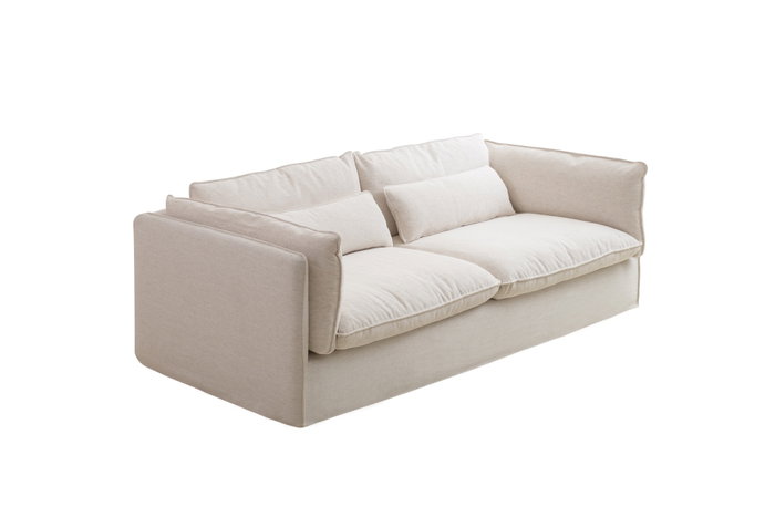 DKD Home Decor Sofá Moderno Blanco Roto 230 x 98 x 90 cm