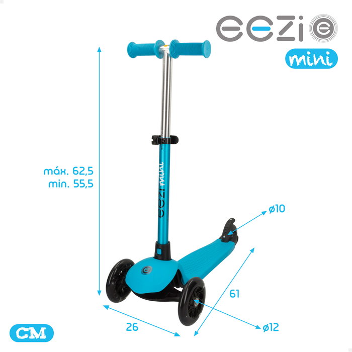 EEZI Patinete de 3 ruedas azul con manillar desmontable EEZI Patinete de 3 ruedas azul con manillar desmontable