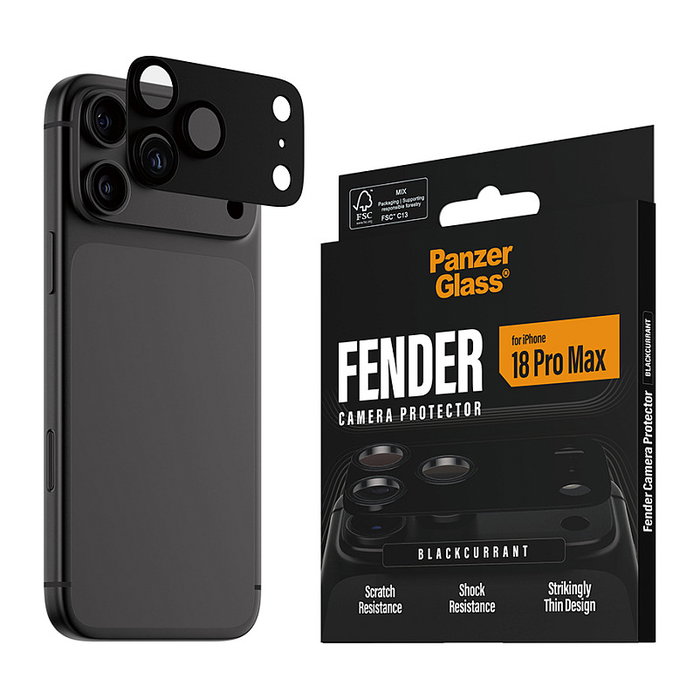 PanzerGlass Fender Camera Lens Protector para iPhone 18 Pro Max, Púrpura
