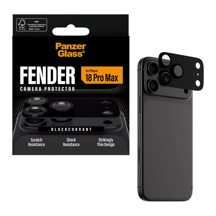 PanzerGlass Fender Camera Lens Protector para iPhone 18 Pro Max, Púrpura