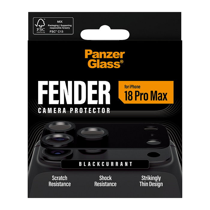 PanzerGlass Fender Camera Lens Protector para iPhone 18 Pro Max, Púrpura