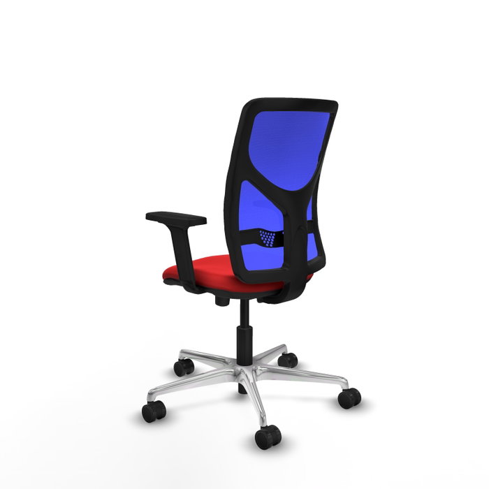 PIQUERAS Y CRESPO Silla de oficina Motilla con mecanismo Sincro/Traslack Rojo y Azul