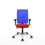 PIQUERAS Y CRESPO Silla de oficina Motilla con mecanismo Sincro/Traslack Rojo y Azul