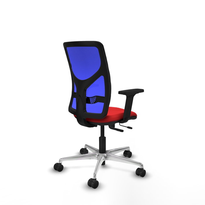 PIQUERAS Y CRESPO Silla de oficina Motilla con mecanismo Sincro/Traslack Rojo y Azul