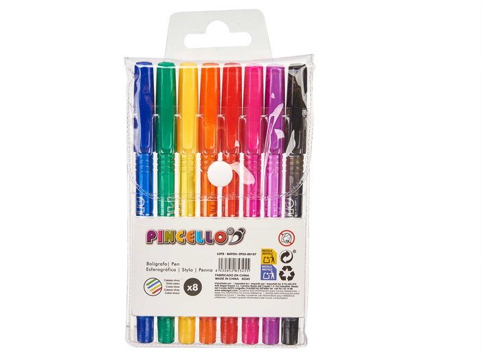 PINCELLO Set 8 Bolígrafos Fluor Semigel 9x17x2.5 cm (Set de 24) PINCELLO Set 8 Bolígrafos Fluor Semigel 9x17x2.5 cm (Set de 24)