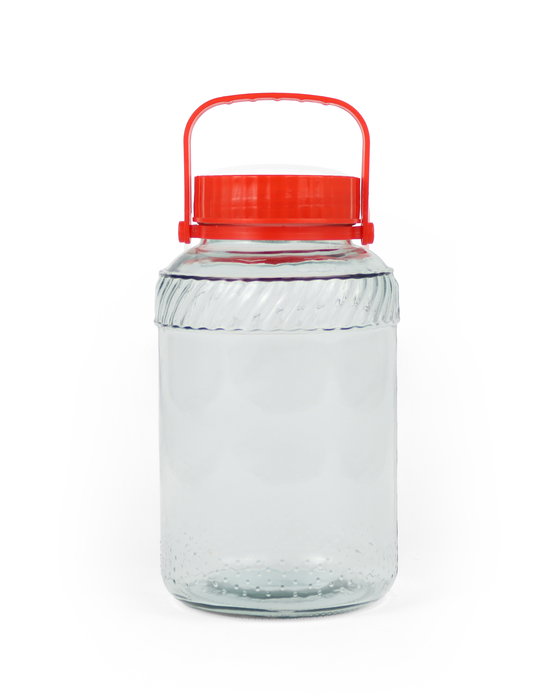 La Mediterranea Tarro de Vidrio con Tapa y Asa 4000ml (17.3x17.3x27 cm) (4 Unidades)