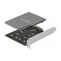 DeLOCK PCIe 3.0 x1 Card 90432 to 2x Internal M.2 Key B (B-Mode) Adapter, SATA III 6 Gbps, JMB582 Chipset, for Windows 10/8.1/7, Linux, Includes Mounting Brackets