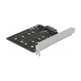 DeLOCK PCIe 3.0 x1 Card 90432 to 2x Internal M.2 Key B (B-Mode) Adapter, SATA III 6 Gbps, JMB582 Chipset, for Windows 10/8.1/7, Linux, Includes Mounting Brackets
