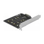 DeLOCK PCIe 3.0 x1 Card 90432 to 2x Internal M.2 Key B (B-Mode) Adapter, SATA III 6 Gbps, JMB582 Chipset, for Windows 10/8.1/7, Linux, Includes Mounting Brackets