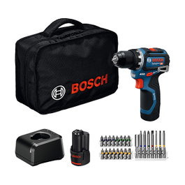 Bosch GSR 12V-32 Professional Taladro de Pistola 12V con 2 Baterías y Kit de Accesorios