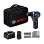 Bosch GSR 12V-32 Professional Taladro de Pistola 12V con 2 Baterías y Kit de Accesorios