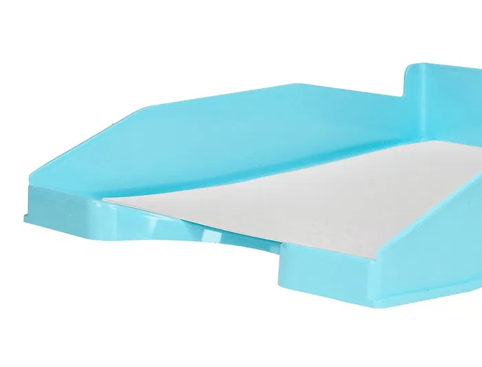 Q-connect Bandeja sobremesa plástico celeste opaco 240x70x340 mm