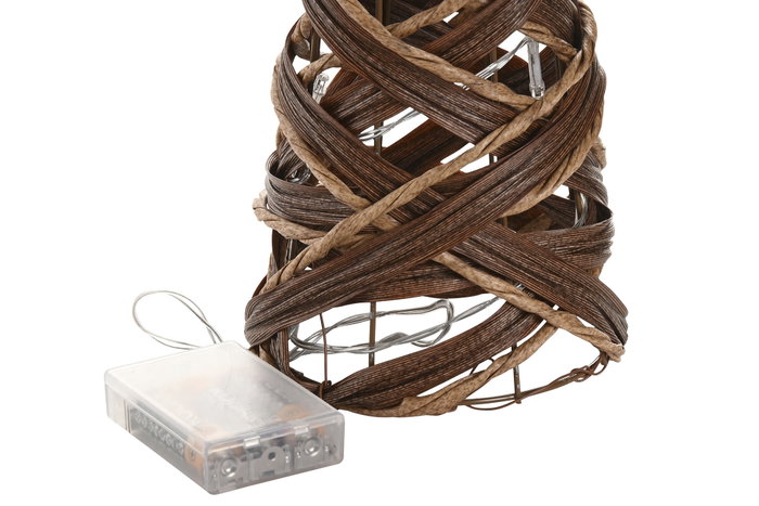 DKD Home Decor Set de 3 Conos de Ratán con LED Natural 20x20x80 cm DKD Home Decor Set de 3 Conos de Ratán con LED Natural 20x20x80 cm