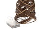 DKD Home Decor Set de 3 Conos de Ratán con LED Natural 20x20x80 cm