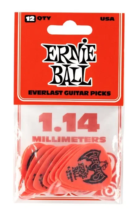 Ernieball Púas Everlast Roja 1,14 Mm - 12 Unidades
