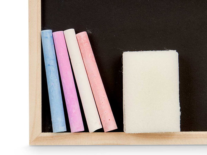 Pincello Pizarra Tiza Borrador 20 cm x 16 cm de Madera Pino, MDF y Cal (Set de 24)