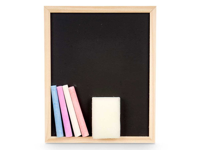 Pincello Pizarra Tiza Borrador 20 cm x 16 cm de Madera Pino, MDF y Cal (Set de 24)