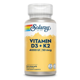 Solaray Vitamina D3 4000UI y K2 50mcg 120 VegCaps