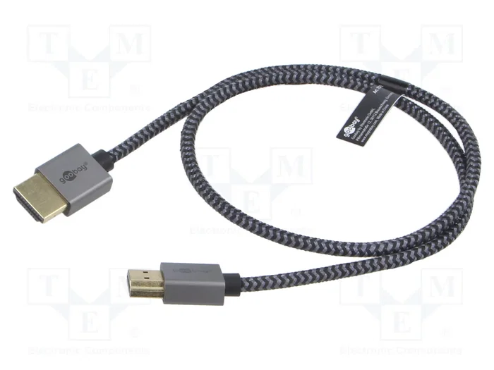 GOOBAY Cable HDMI 2.1 Slim de 0,5m Negro-Gris GOOBAY Cable HDMI 2.1 Slim de 0,5m Negro-Gris