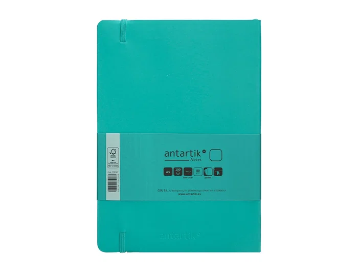 Antartik Cuaderno A5 Tapa Blanda Hojas Lisas Turquesa 80 Hojas 80gr FSC