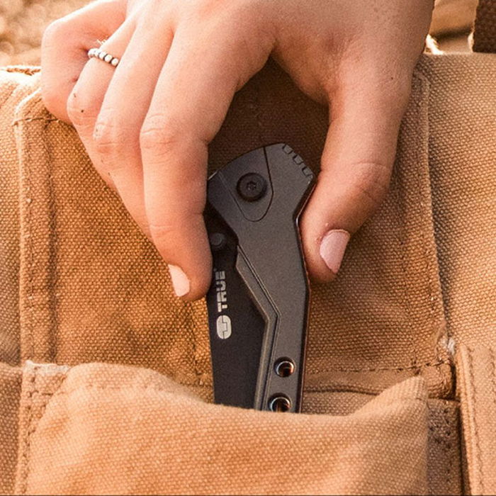 True Navaja Trueblade Outdoor 6 cm Plegable Multiusos con Soporte Magnético para Brocas