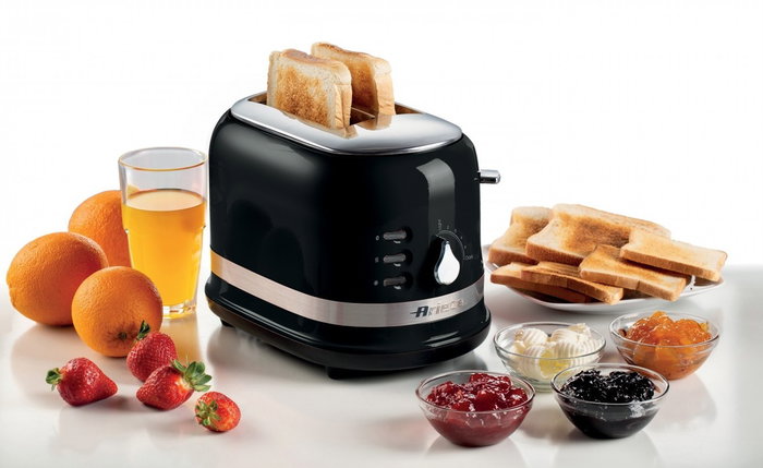 Ariete 149/02 Tostador Moderna de 2 Ranuras Negro con Pinzas Ariete 149/02 Tostador Moderna de 2 Ranuras Negro con Pinzas