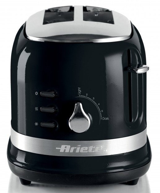Ariete 149/02 Tostador Moderna de 2 Ranuras Negro con Pinzas Ariete 149/02 Tostador Moderna de 2 Ranuras Negro con Pinzas