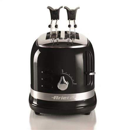 Ariete 149/02 Tostador Moderna 2 Ranuras Negro con Pinzas y 3 Funciones