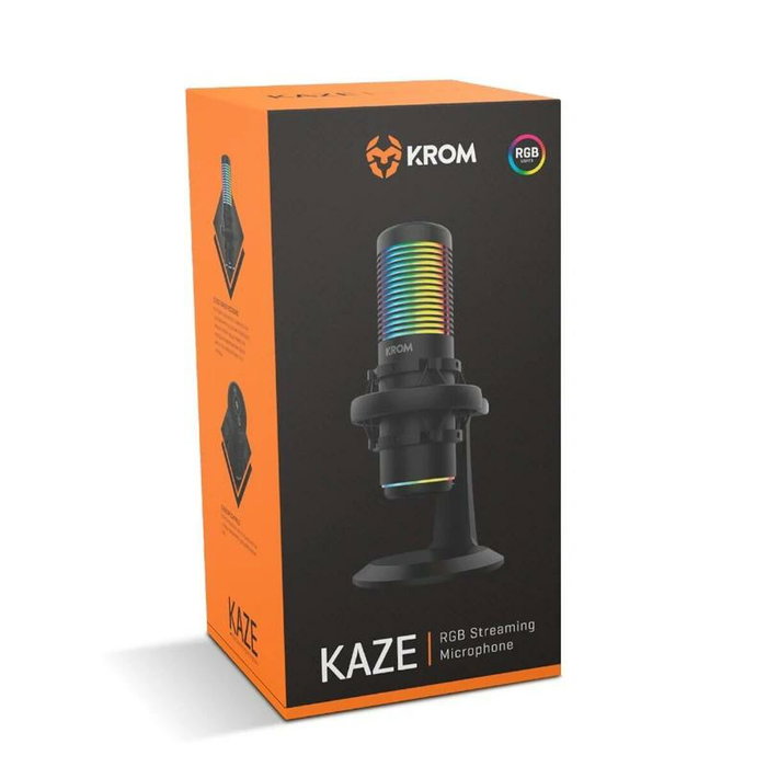 Krom Kaze Micrófono de Condensador RGB Negro