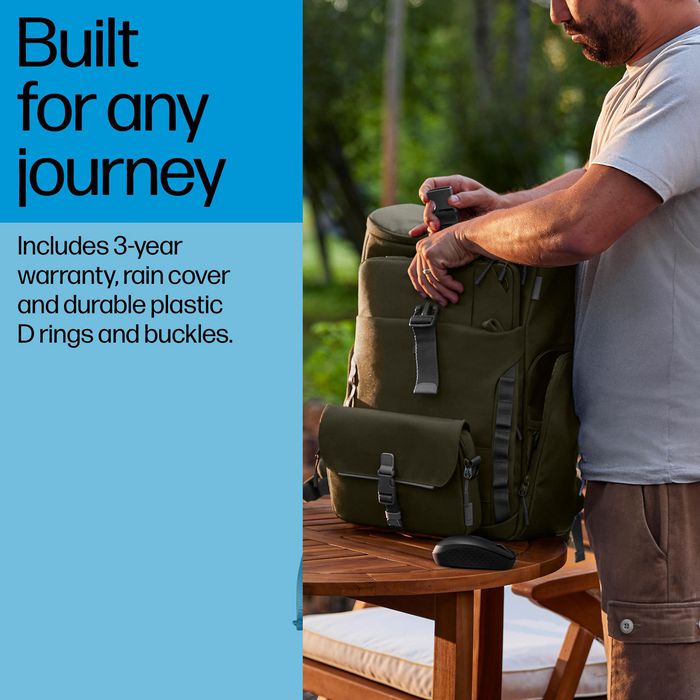 HP Mochila Ordenador Modular 15.6 Pulgadas - Laptop Backpack con Funda y Bolsa Incluidos, 27L, Tela Poliéster Impermeable, Capacidad para 15.6 pulgadas, Reciclada