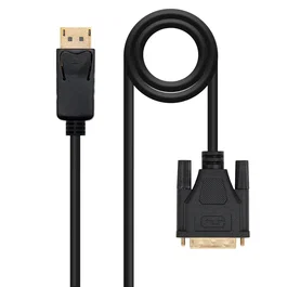Nanocable 10.15.4501 Cable Adaptador DisplayPort Macho a DVI Macho - 1m Negro - Resolución Full HD 1080p a 60Hz - Chapado en Oro