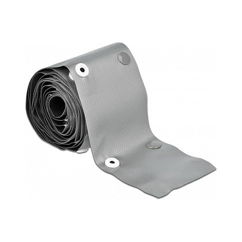 DeLOCK Funda de cable con cierre de botón a presión 2 m x 10 mm gris/negro DeLOCK Funda de cable con cierre de botón a presión 2 m x 10 mm gris/negro