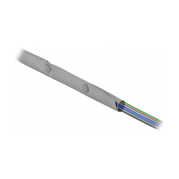 DeLOCK Funda de cable con cierre de botón a presión 2 m x 10 mm gris/negro DeLOCK Funda de cable con cierre de botón a presión 2 m x 10 mm gris/negro