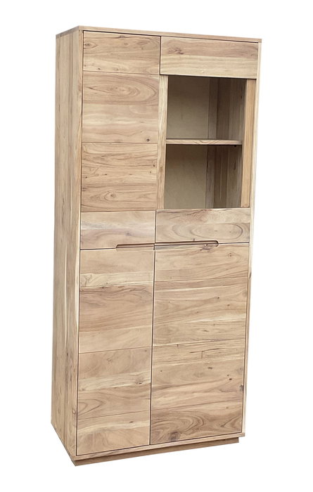 DKD Home Decor Vitrina Indi acacia 1c25 Madera Acacia Natural 80 x 180 x 40 cm