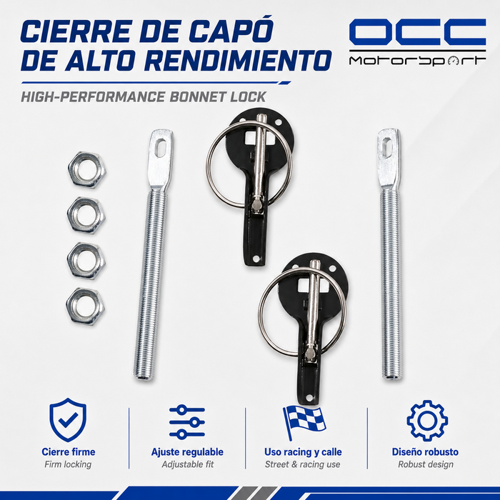 Occ Motorsport Kit Cierre Capot Negro Occ Motorsport Kit Cierre Capot Negro