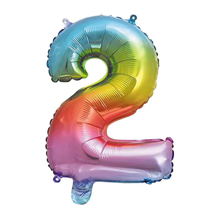 Party Time Globo Cifra 2 Arco Iris Cumpleaños Altura 35 cm Party Time Globo Cifra 2 Arco Iris Cumpleaños Altura 35 cm