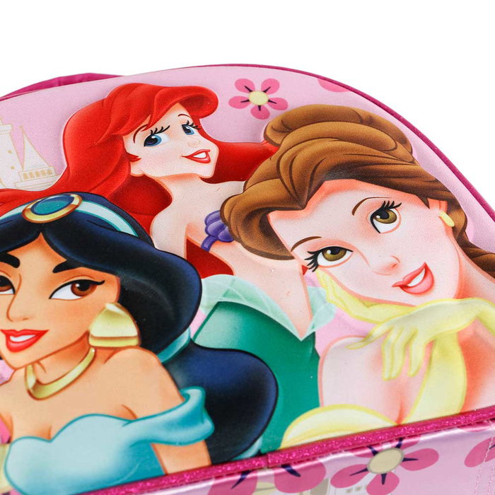 Disney Princesas Bolsa Portamerienda 3D Palace Rosa Infantil Isotérmica con Forro y Bandolera Ajustable para Alimentos