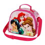 Disney Princesas Bolsa Portamerienda 3D Palace Rosa Infantil Isotérmica con Forro y Bandolera Ajustable para Alimentos