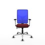 PIQUERAS Y CRESPO Silla de oficina Motilla con mecanismo Sincro/Traslack, Granate y Azul