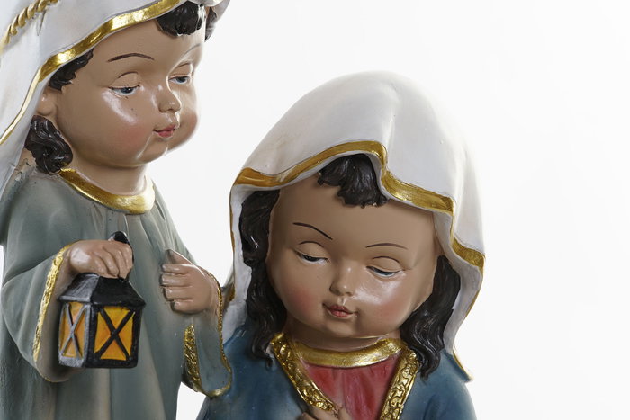 DKD Home Decor Nacimiento Navidad Tradicional Verde Azul Rojo Resina 12 x 23.5 x 16 cm